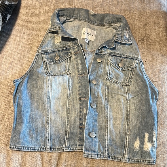 Jessica Simpson Jackets & Blazers - Distressed Denim Vest